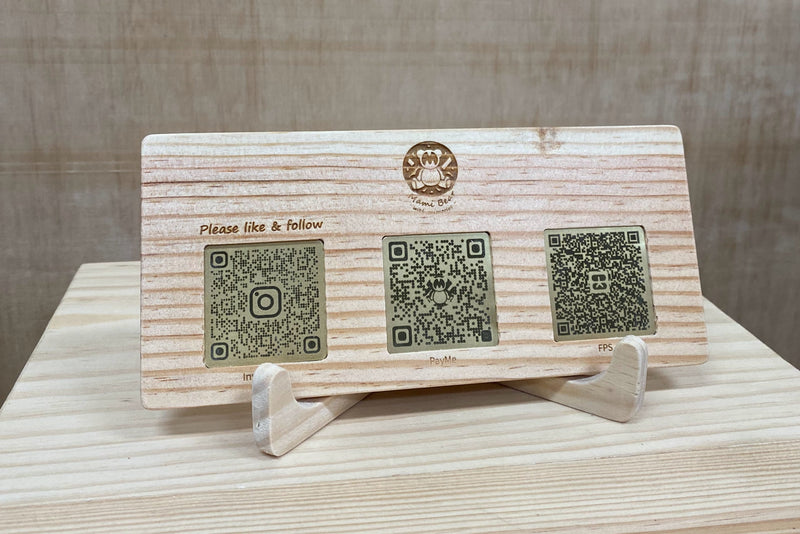 木製 QR Code 桌牌