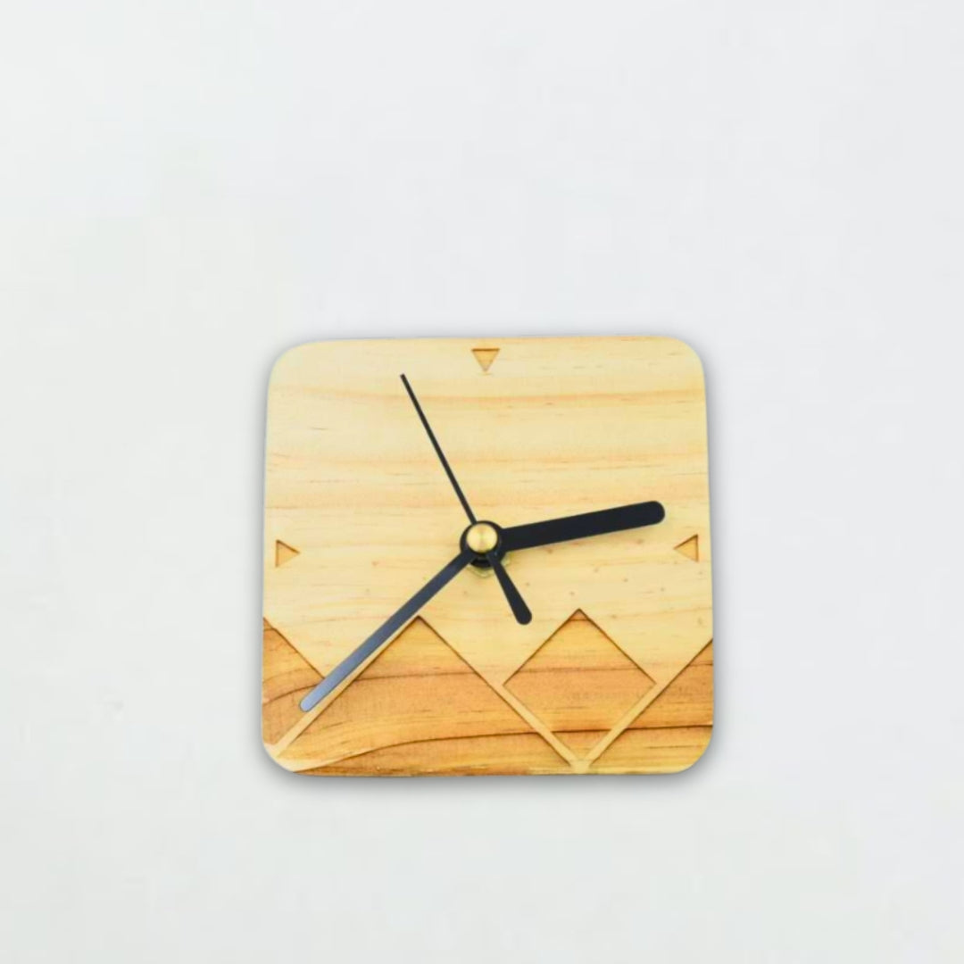 木製幾何時鐘｜圓形／正方形／六角形