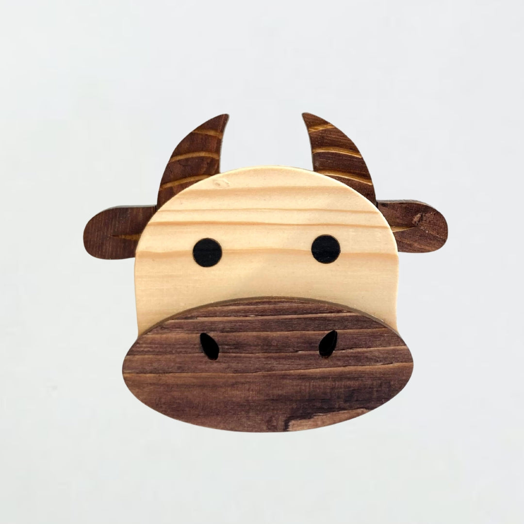 動物木製存錢筒｜牛・小雞・兔子・小豬