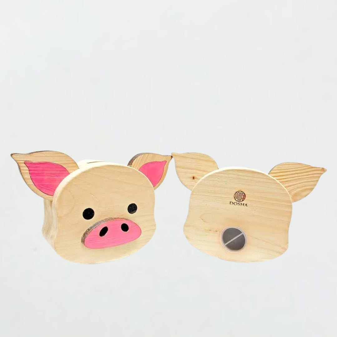 動物木製存錢筒｜牛・小雞・兔子・小豬