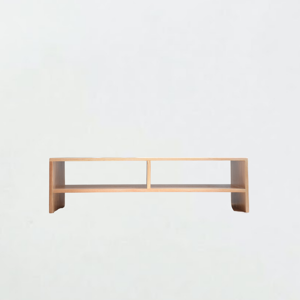 雙層螢幕架 - 原木色