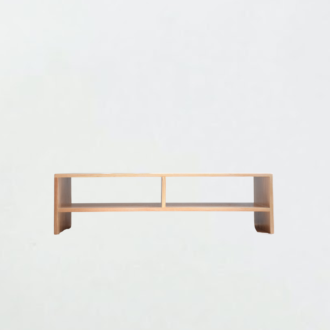 雙層螢幕架 - 原木色