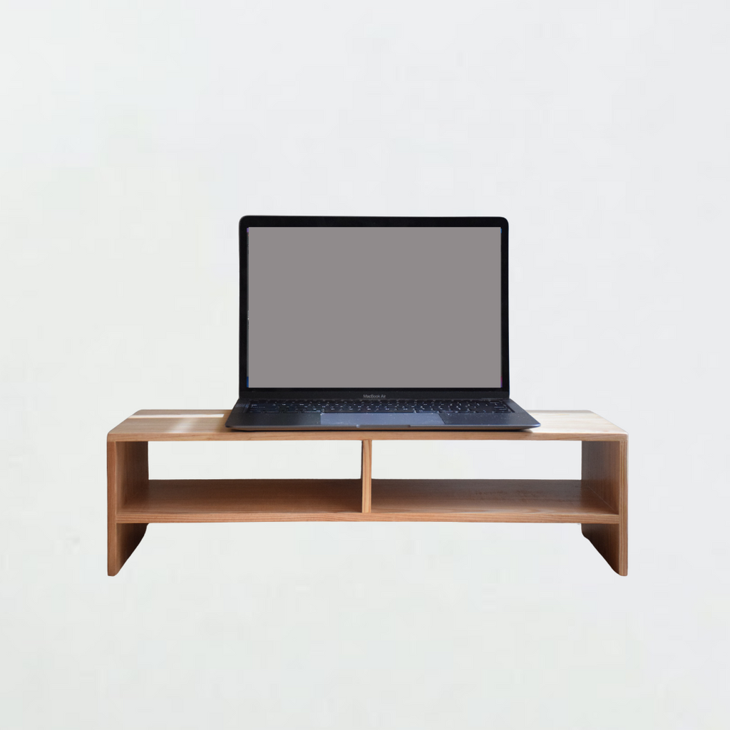 雙層螢幕架 - 原木色