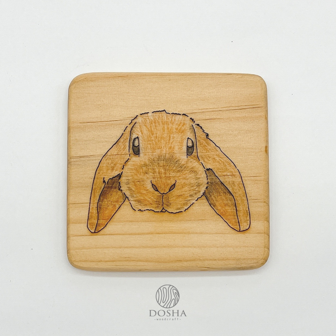 DOSHA woodcraft Hand-drawing Pet Coaster.