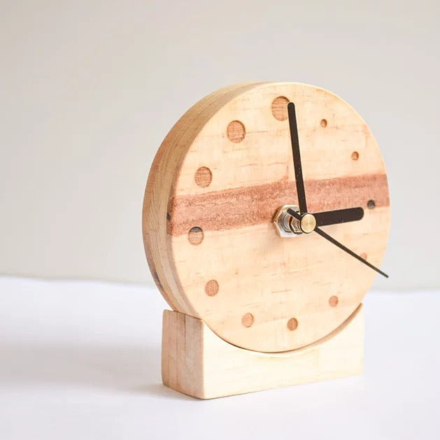 木製幾何時鐘｜圓形／正方形／六角形