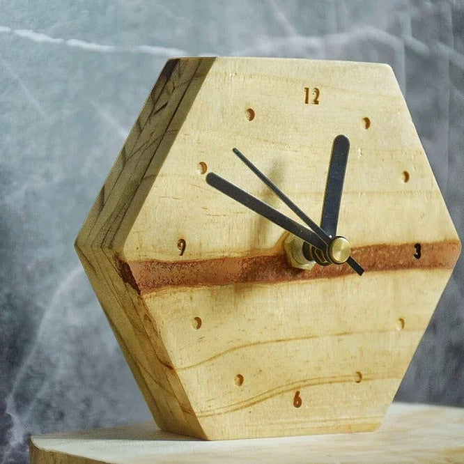 木製幾何時鐘｜圓形／正方形／六角形