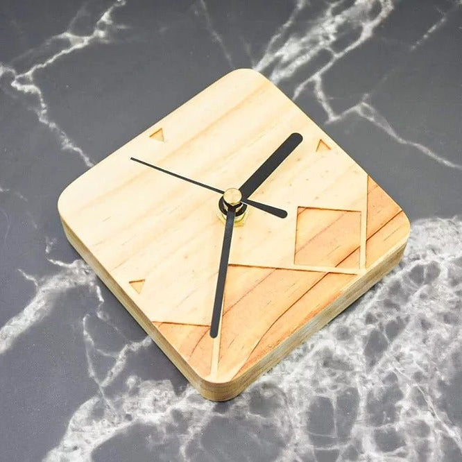 木製幾何時鐘｜圓形／正方形／六角形